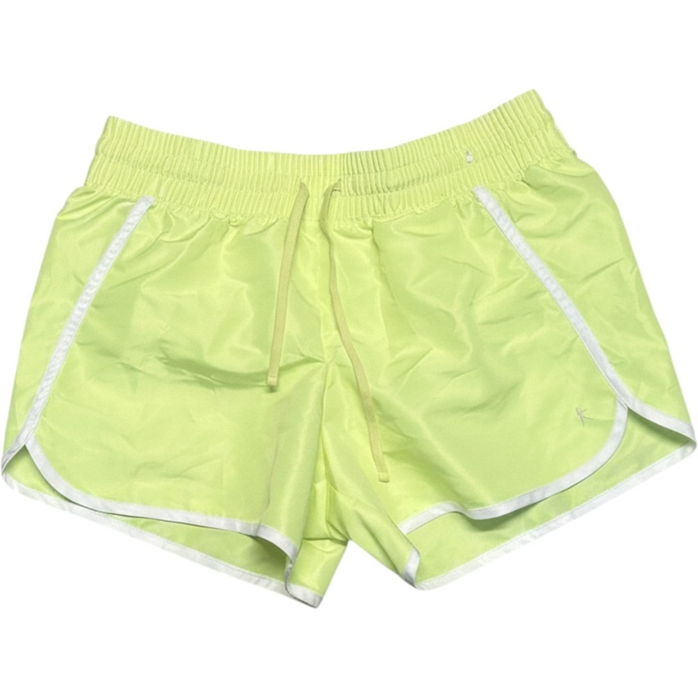 Danskin Now Women's Neon Yellow Athletic Running Shorts Size L elastic waist